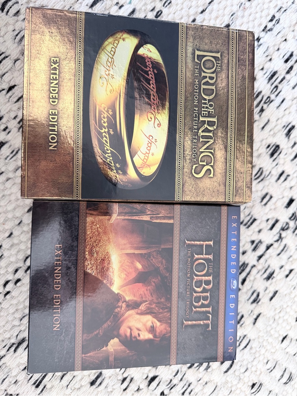 2 complete sets - LORD OF THE RINGS + THE HOBBIT extended, blu ray